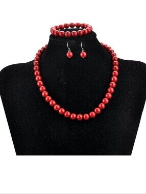 LUREME® 3pc Fashion Style Pearl Necklace,Bracelet And Dangle Earring